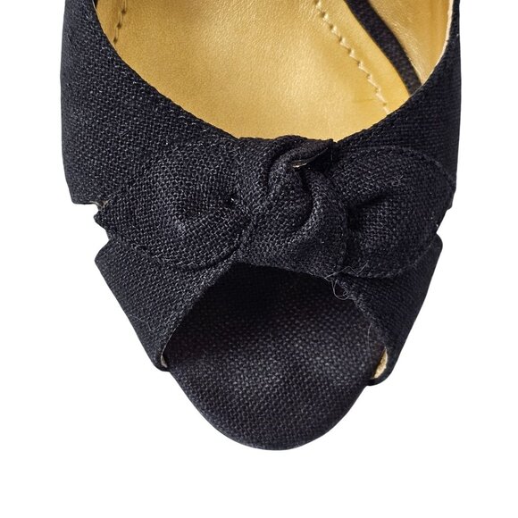 OpenToe Black Gold Sophisticated Elegant ModernChic Classy Pump 3" Heel Shoe 8.5 - Picture 14 of 15